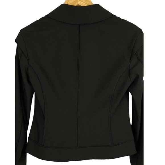 W BY WORTH BLACK WOOL STITCH DETAIL JACKET - Picture 7 of 9